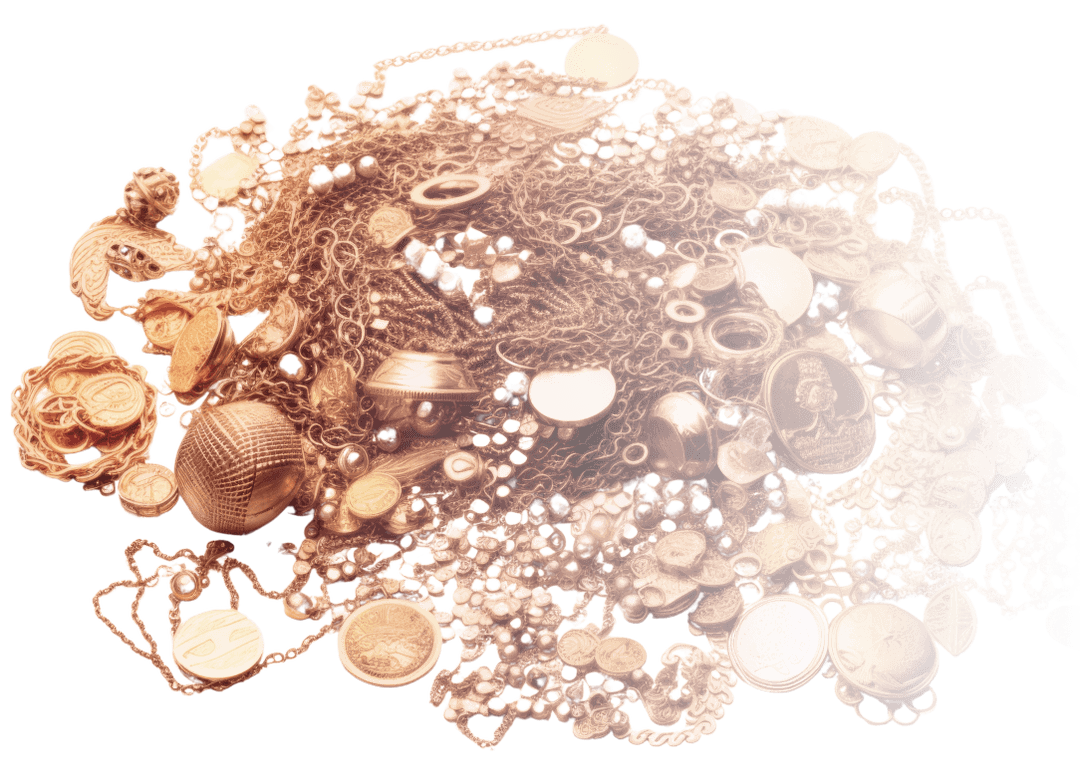 Ensemble de bijoux avec un effet de transparent sur le coté droit